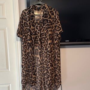 Leopard Print Sheer Kimono